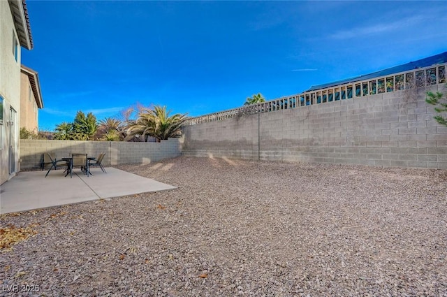 view of yard with a patio area