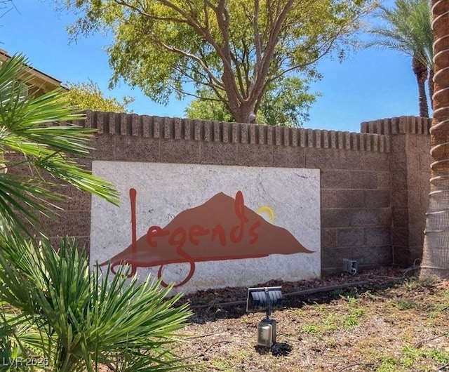 view of community sign