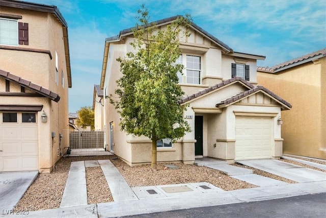 view of property with a garage