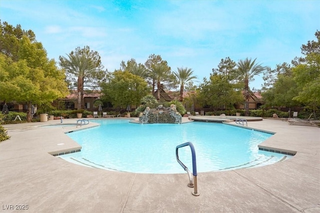 view of pool featuring a patio area