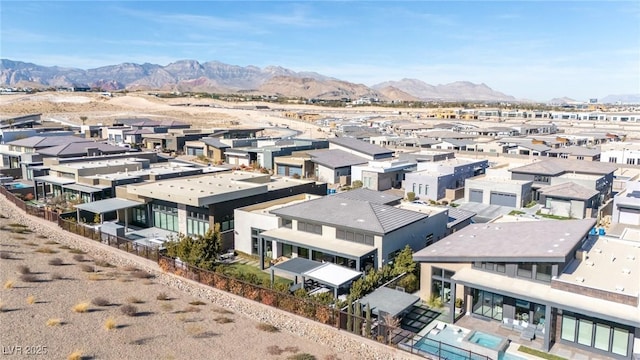 bird's eye view featuring a mountain view