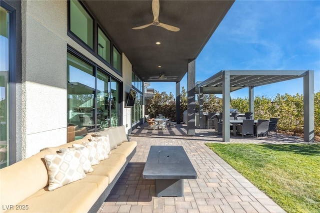 view of patio / terrace with ceiling fan