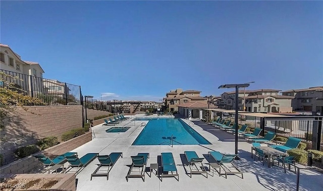 view of pool featuring a patio area