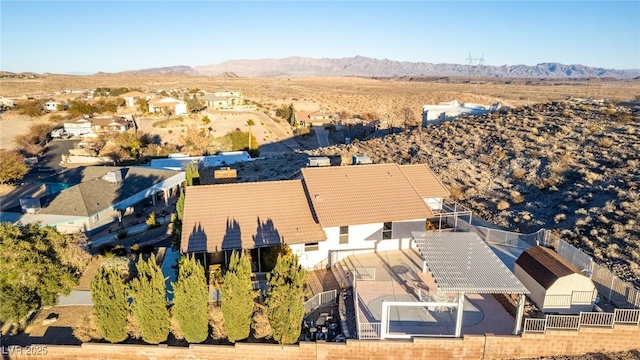 bird's eye view with a mountain view