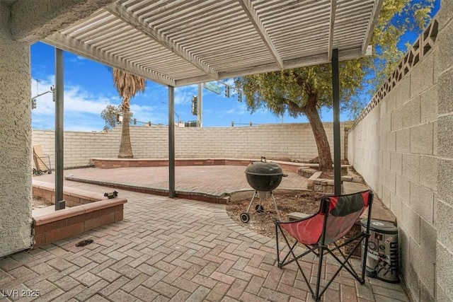 view of patio with a pergola