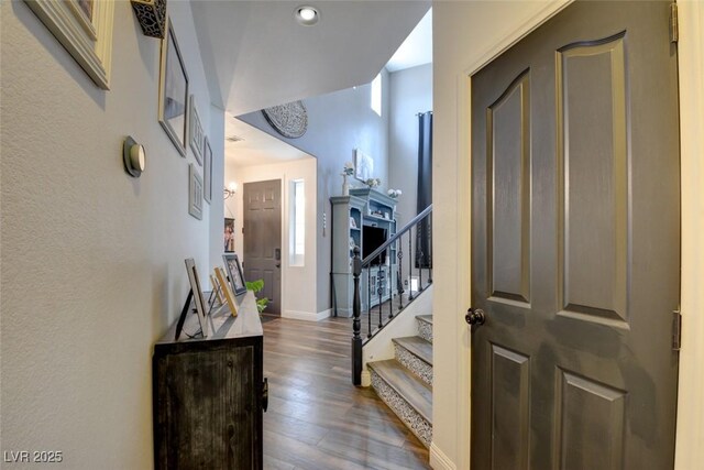 foyer featuring dark hardwood / wood-style flooring