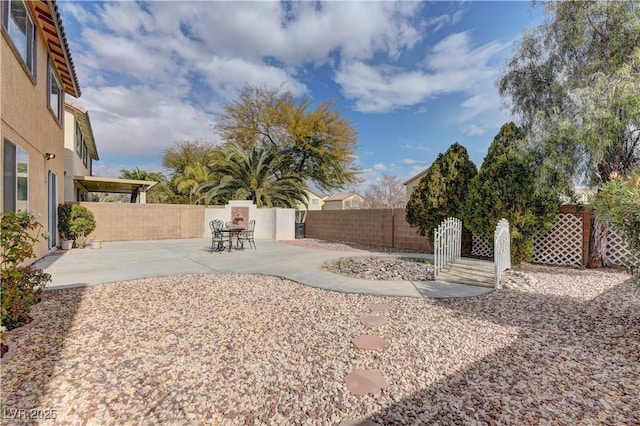 view of yard featuring a patio