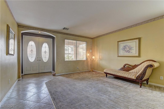 entryway with french doors