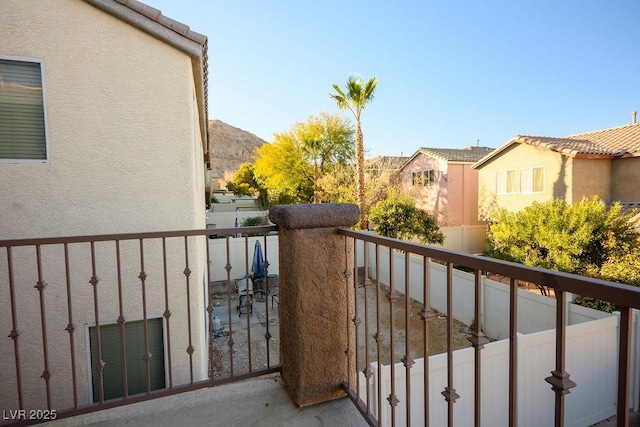 balcony with a mountain view