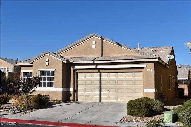 single story home with a garage