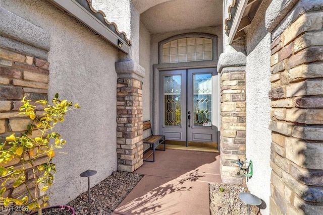 doorway to property with french doors