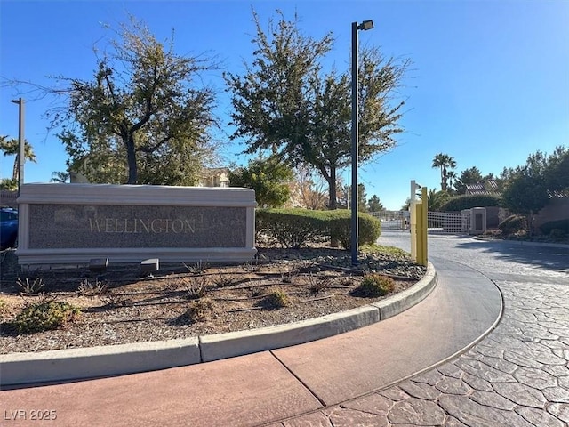 view of community sign