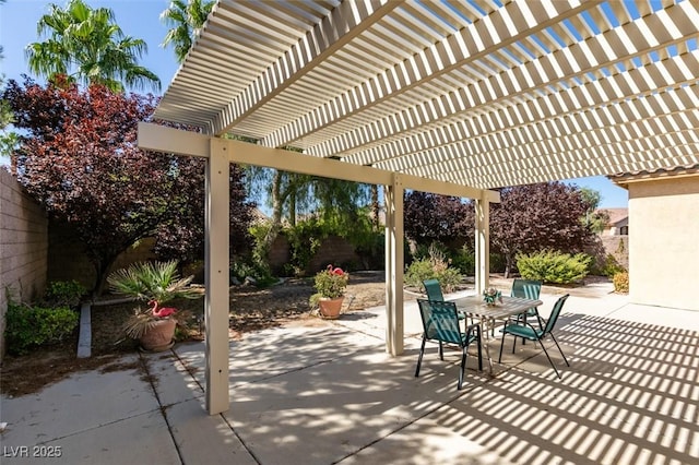 view of patio / terrace featuring a pergola