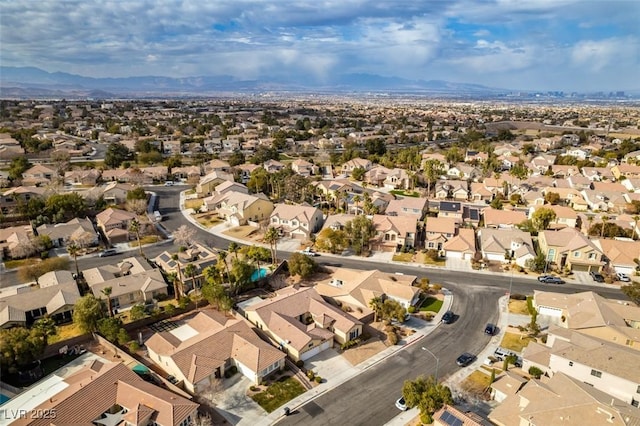 aerial view with a mountain view