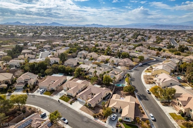 drone / aerial view with a mountain view