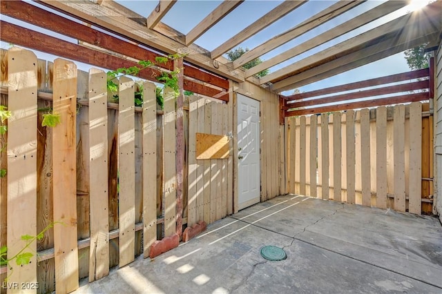 view of patio / terrace featuring a pergola