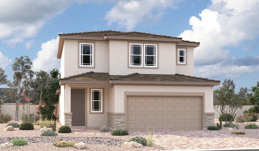 view of property with a garage