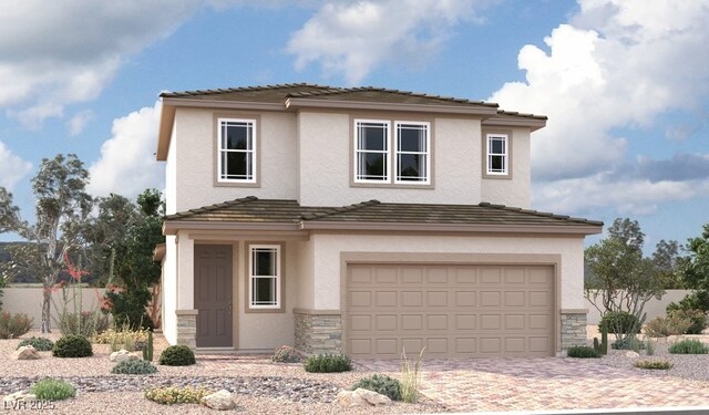 view of property with a garage