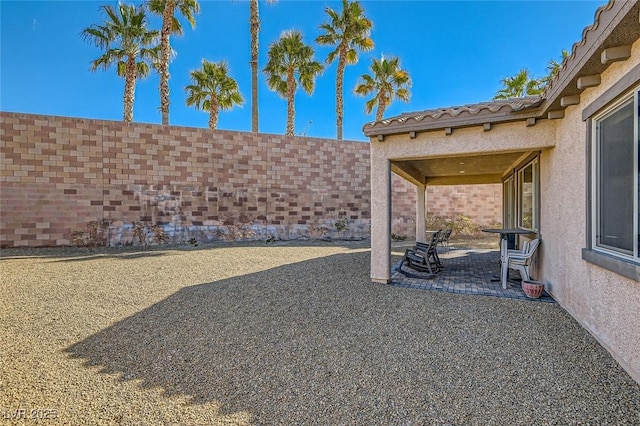 view of yard with a patio