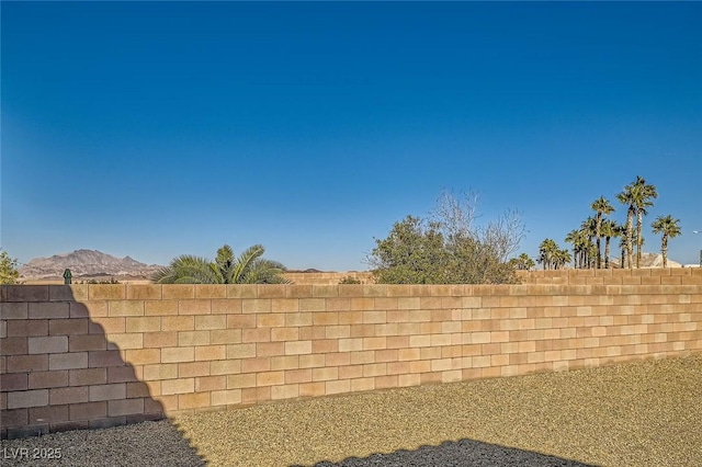 view of yard featuring a mountain view