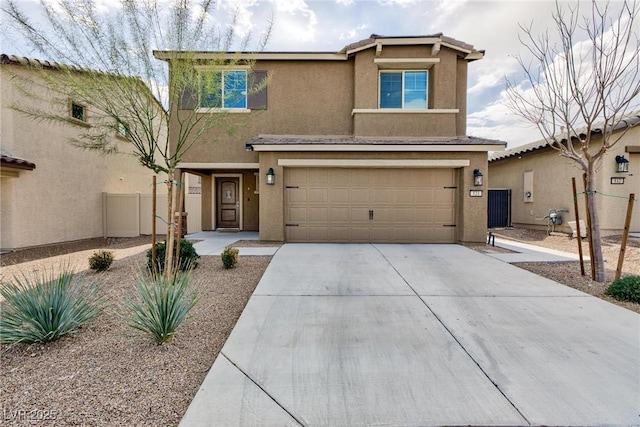 view of front of house with a garage