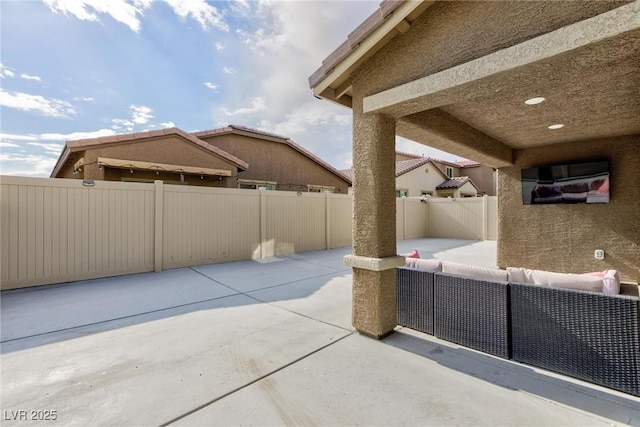 view of patio / terrace featuring an outdoor hangout area