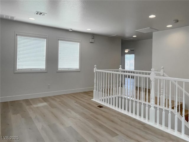 empty room featuring light wood-type flooring