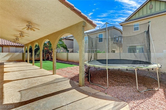 view of patio with a trampoline