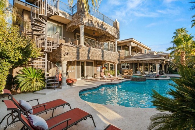 609 China Doll Pl, Henderson, NV 89012 - view of swimming pool with an in ground hot tub and a patio
