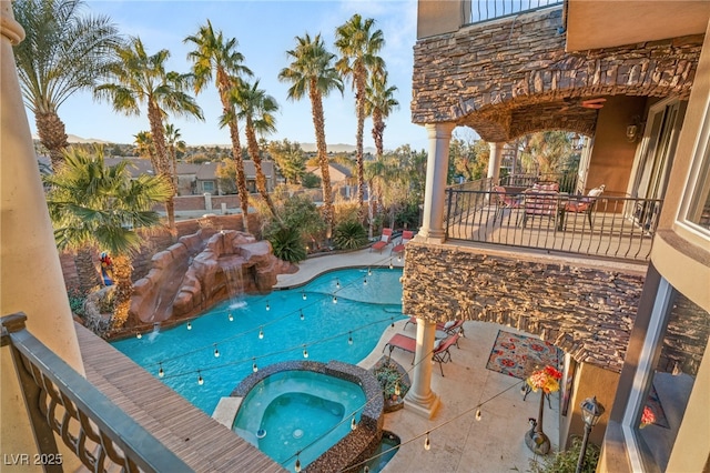 609 China Doll Pl, Henderson, NV 89012 - view of pool featuring an in ground hot tub and a patio