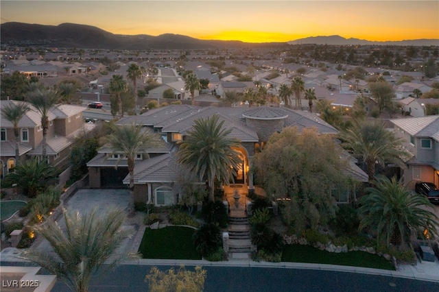 609 China Doll Pl, Henderson, NV 89012 - aerial view at dusk with a mountain view