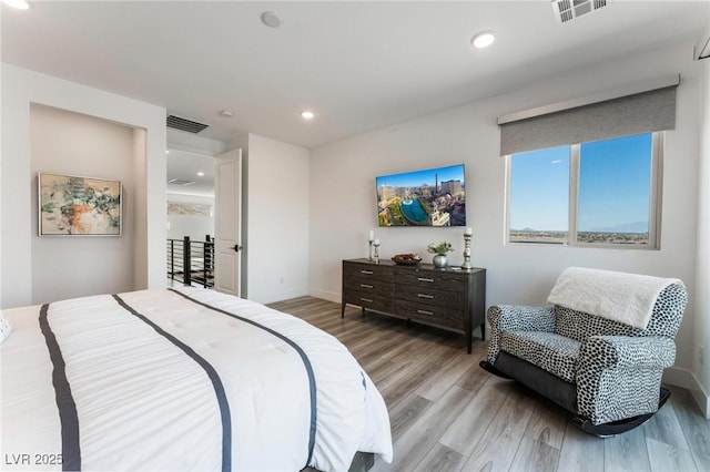 bedroom featuring wood-type flooring