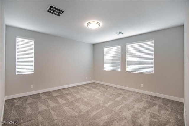 spare room featuring light carpet