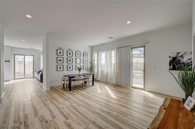 interior space with light wood-type flooring