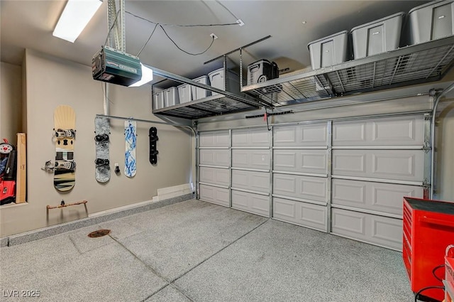 garage featuring a garage door opener