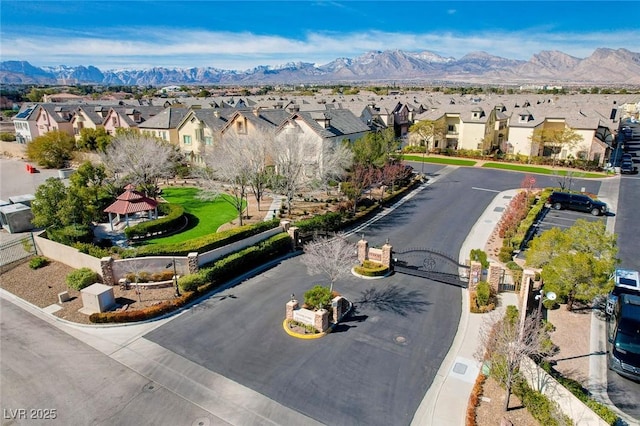 aerial view featuring a mountain view