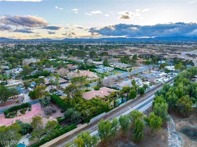 view of aerial view at dusk