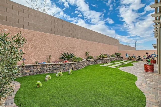 view of yard featuring a patio area