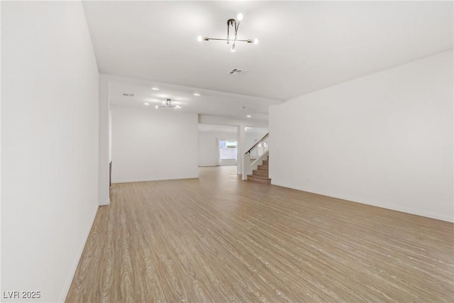 interior space with light hardwood / wood-style flooring