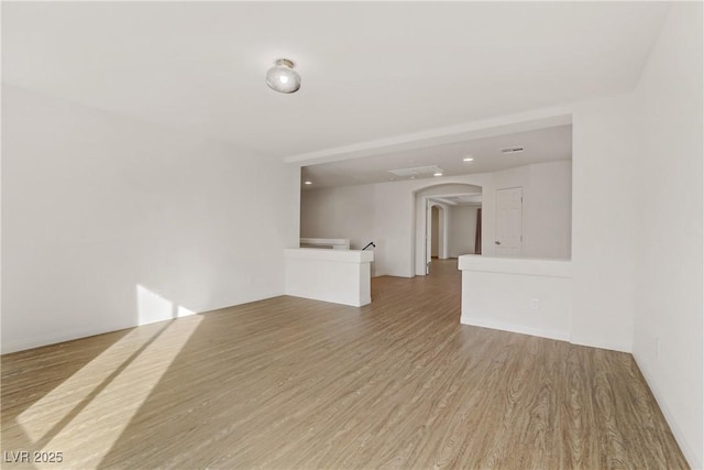 empty room with light wood-type flooring