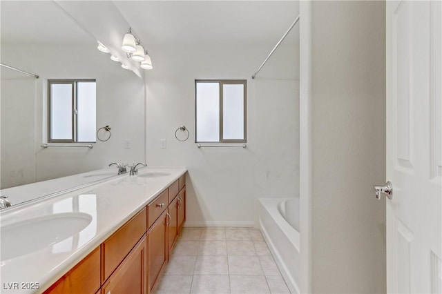 bathroom featuring vanity and tile patterned floors