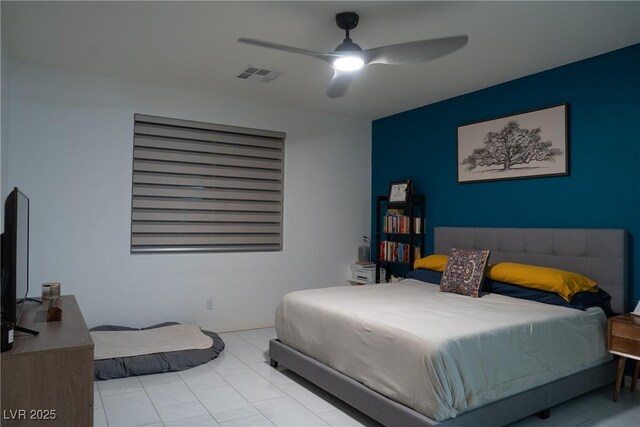 bedroom with ceiling fan