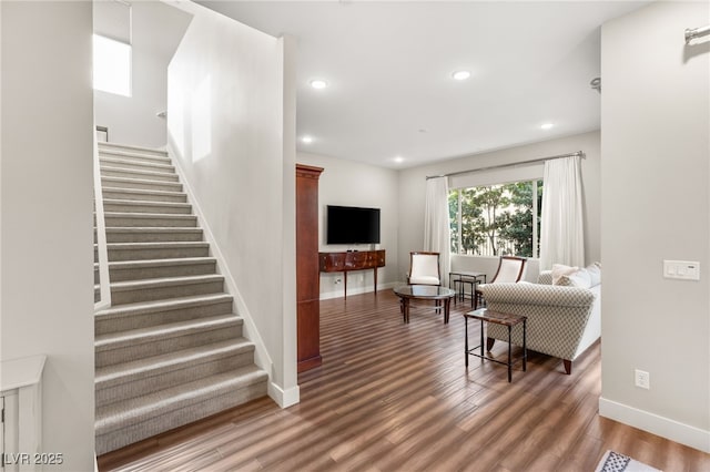 living room featuring hardwood / wood-style flooring