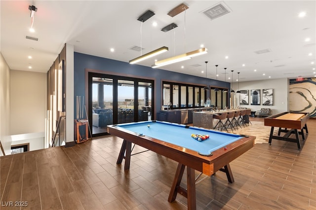 game room with pool table