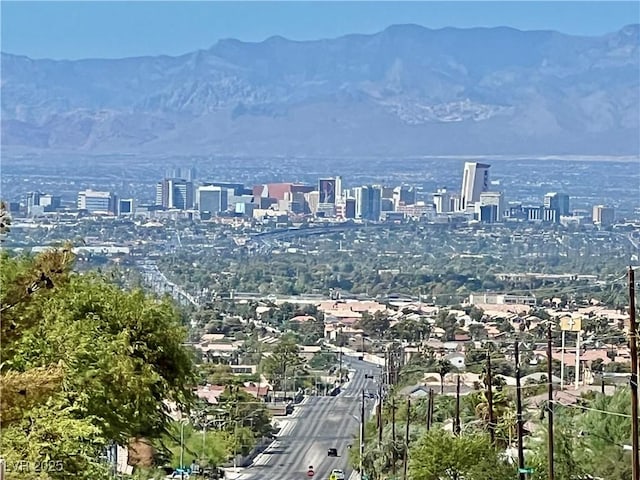 property's view of city featuring a mountain view