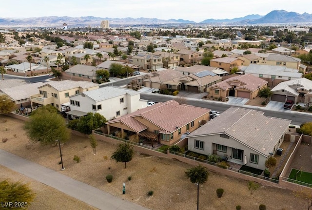 drone / aerial view with a mountain view