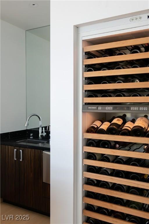 wine cellar featuring sink