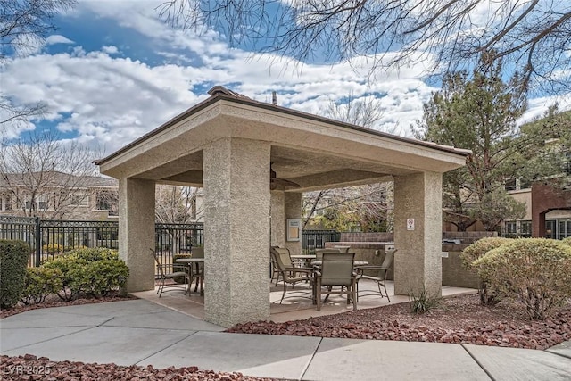 view of patio / terrace featuring a gazebo