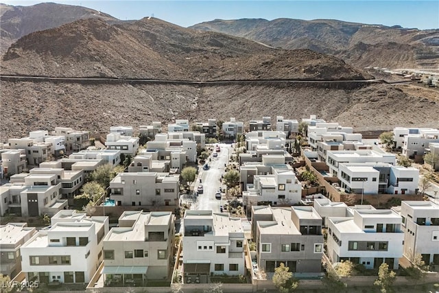 aerial view with a mountain view