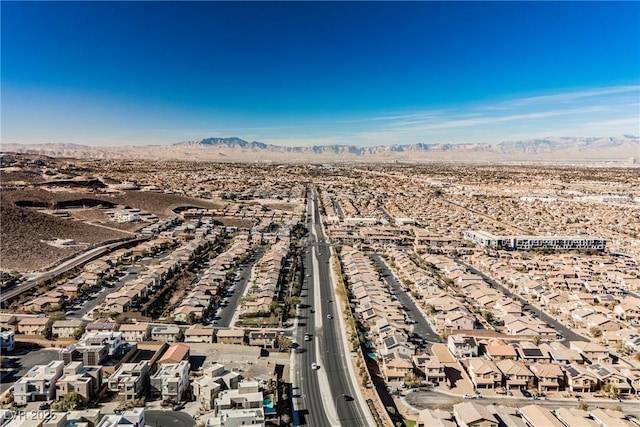 aerial view with a mountain view